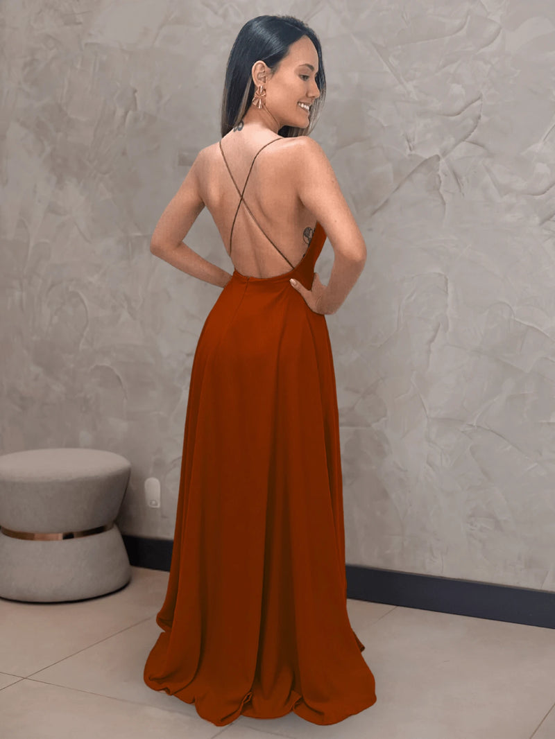 Vestido Longo Frente Única Larissa NM Nana Marie Vestido Frente Única