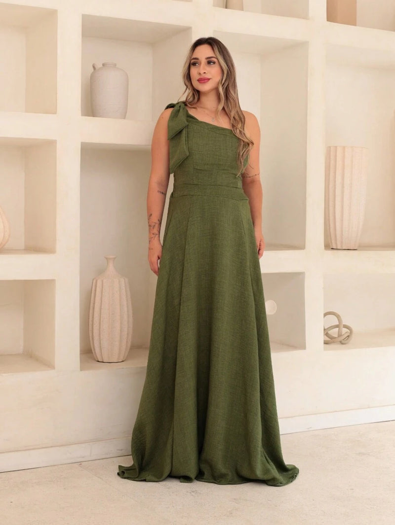 Vestido Vitória longo Luxo liso