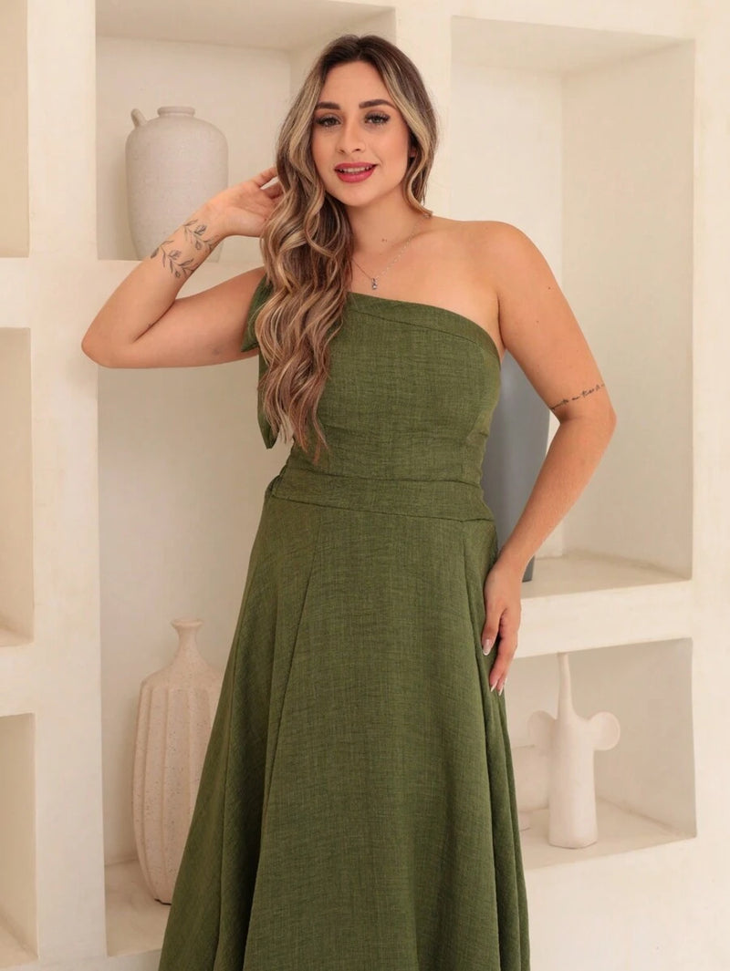 Vestido Vitória longo Luxo liso