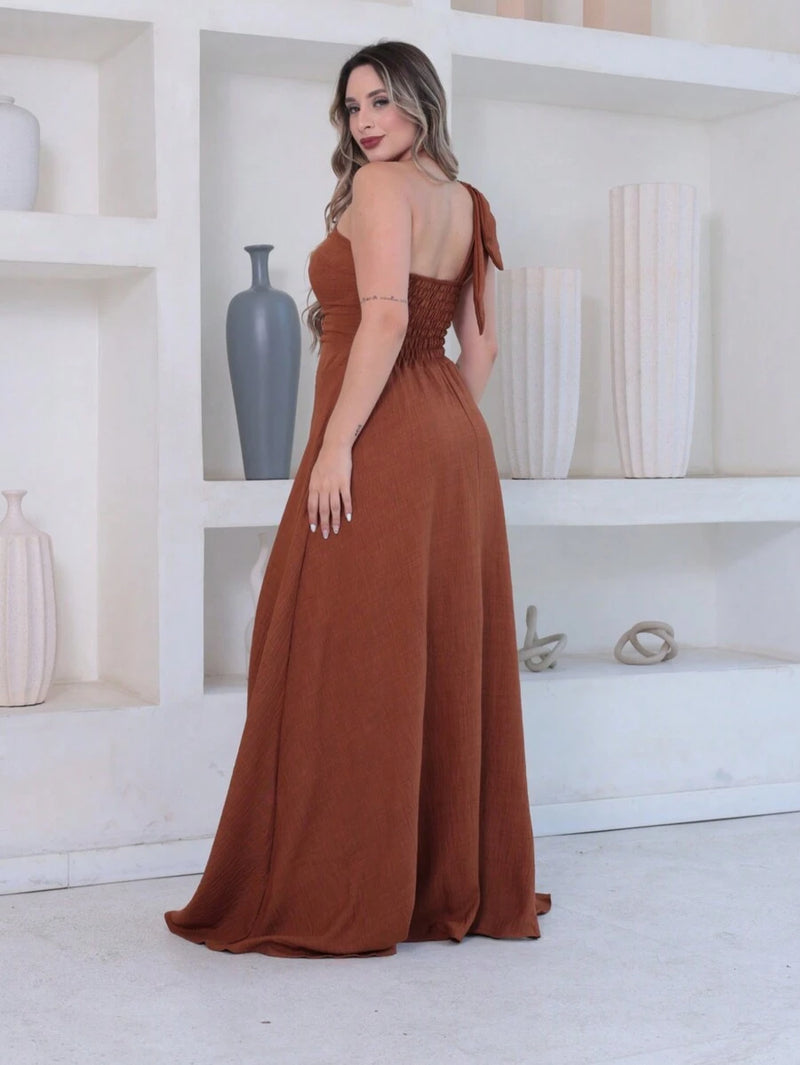 Vestido Vitória longo Luxo liso