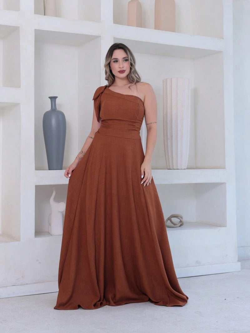 Vestido Vitória longo Luxo liso