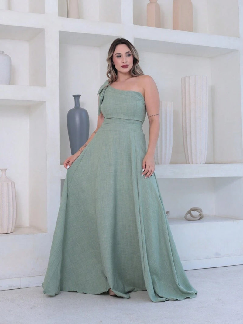 Vestido Vitória longo Luxo liso