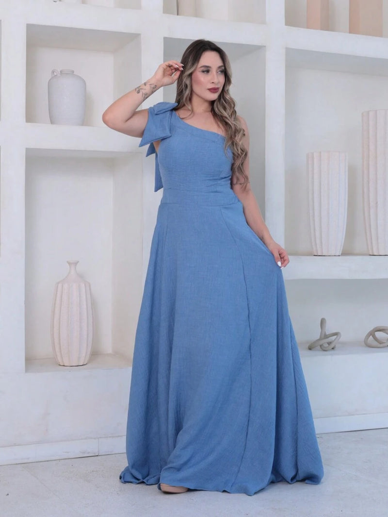 Vestido Vitória longo Luxo liso