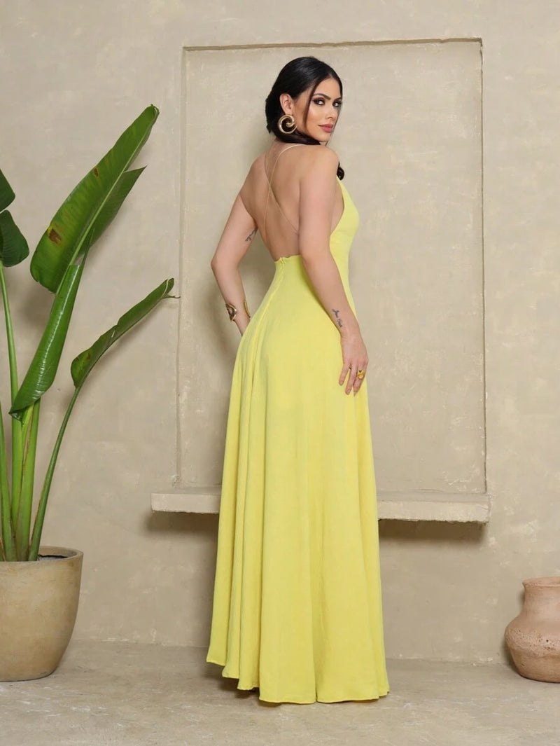 Vestido Longo Frente Única Larissa NM Nana Marie Vestido Frente Única