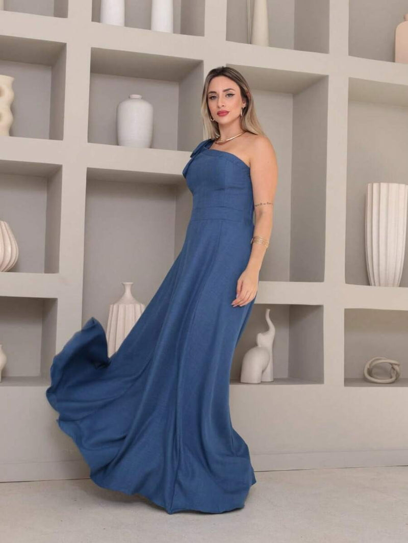 Vestido Vitória longo Luxo liso