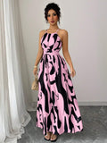 Vestido Elenzga Assimétrico com Decote Halter